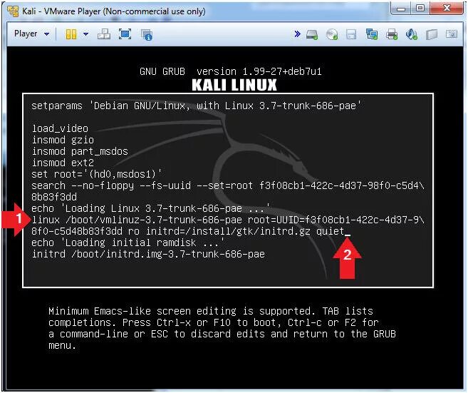 Initial ramdisk. Install the grub boot loader kali linux. grub kali linux. initrd. kali linux loading initial ramdisk.