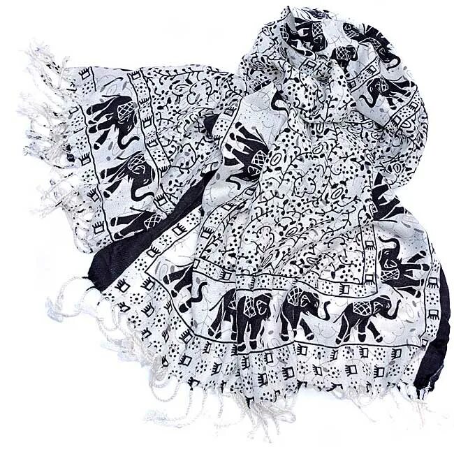 палантин бело черный