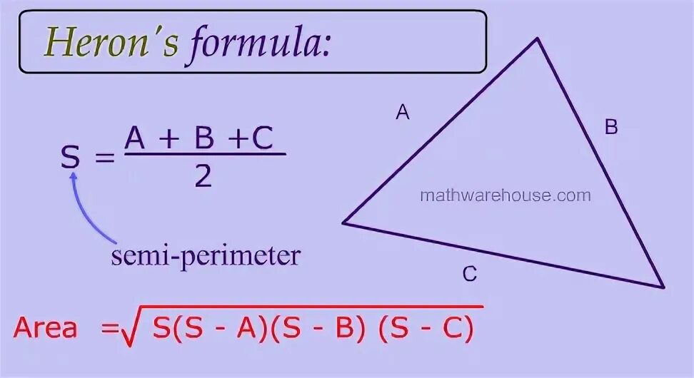 Формула герона. Формула нахождения площади треугольника по 3 сторонам. Формула герона калькулятор. Формула расчета площади треугольника по 3 сторонам. Как вычислить площадь треугольника по 3 сторонам.