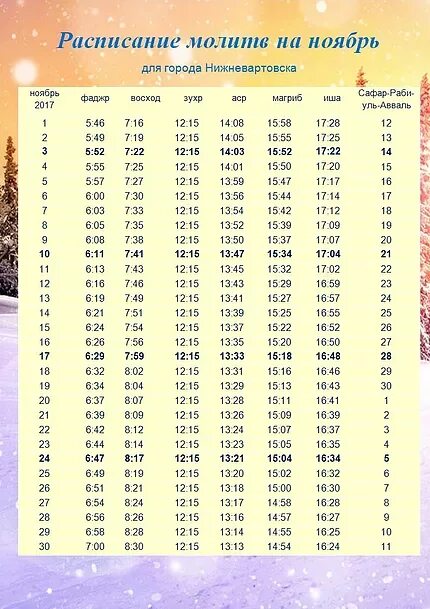 Время намаза нижневартовск сегодня расписание. Расписание молитв. Календарь молитва. Расписание намаза в Нижневартовске. Расписание мусульманских молитв.