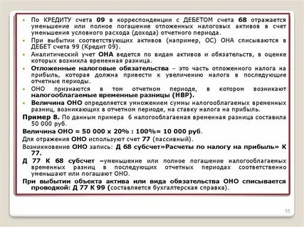Счет 09 отложенные налоговые