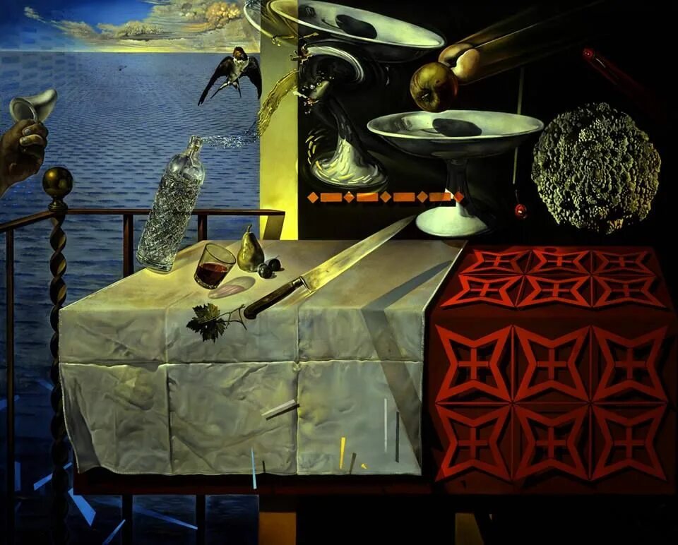 Still live. Salvador Dali картины. Сальвадор дали натюрморт. Живой натюрморт Сальвадор. Salvador Dali Living still Life.