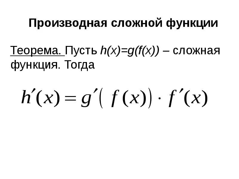 Производная сложной функции презентация