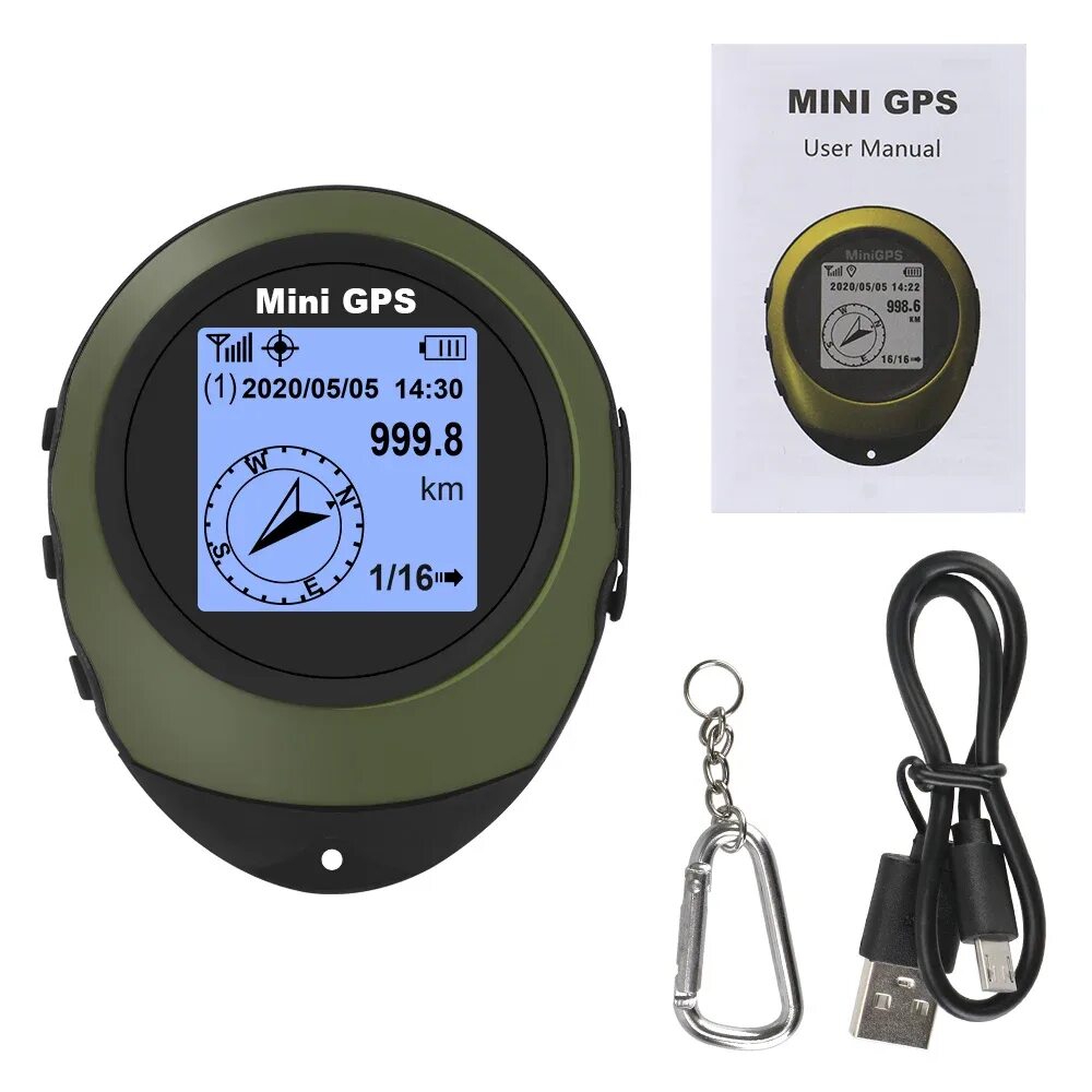 Навигатор мини GPS Satellite Positioner. Спутниковый компас GPS возвращатель. Ручной Спутник GPS позиционер с пряжкой. Mini GPS-Glonas.