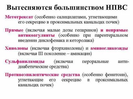 Метотрексат совместимость