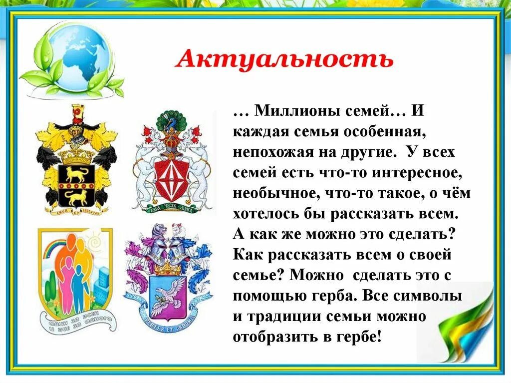 Описание семейных гербов. Герб семьи. Семейный герб презентация. Описание гербов семьи.