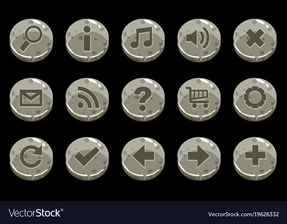 Stone button. Каменный круг вектор. каменная кнопка. game stone circle.