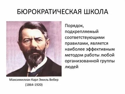 Бюрократическая школа вебера
