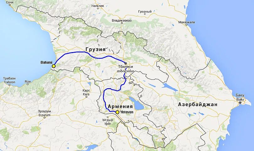 Можно ехать в армению. Железная дорога Ереван Батуми. Железная дорога Ереван Тбилиси. Железнодорожный маршрут Тбилиси Ереван. Ереван Батуми на карте.