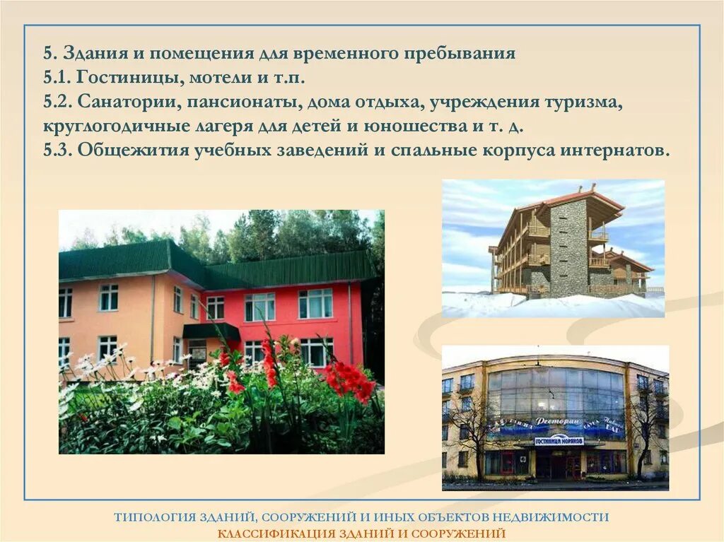 Типы зданий и сооружений. Здания и помещения для временного пребывания. типология зданий. архитектурно-строительная типология зданий. типология помещений.