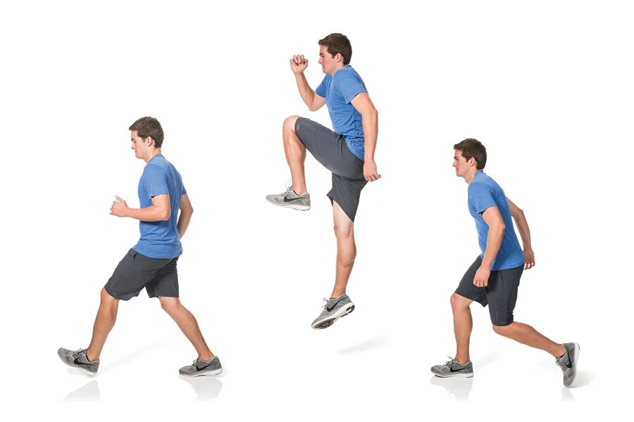 Поочередно левую и правую. Поочередно левую и правую. Бег с подскоками. Прыжки на месте. Поочередные прыжки через скакалк.