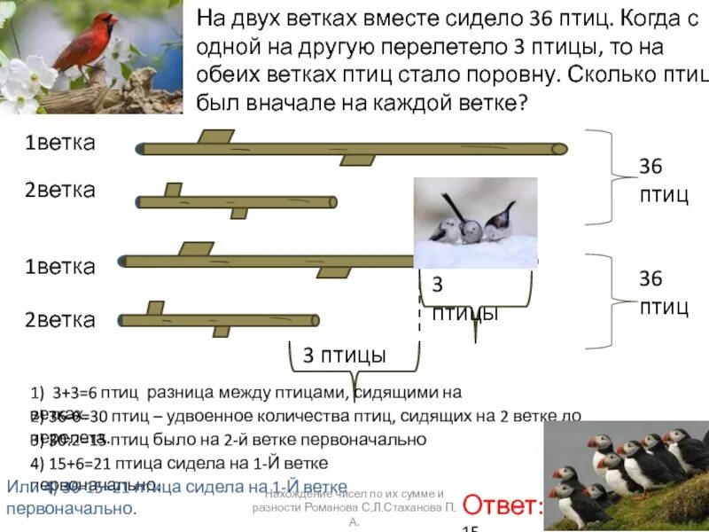 На двух озерах было поровну. Задачи про птиц. Сколько птиц на ветке. 3 Птицы сидят на ветке. На ветке сидело несколько птиц когда.