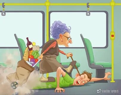 Бабка в автобусе прикол