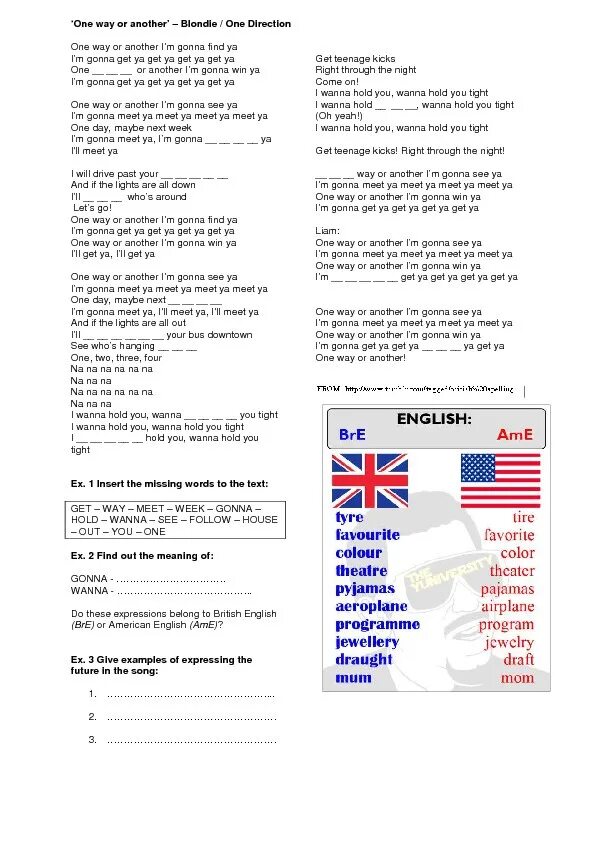 Another перевод на русский песня. One way or another текст. One way or another one Direction текст. One way текст. One way or another blondie текст.