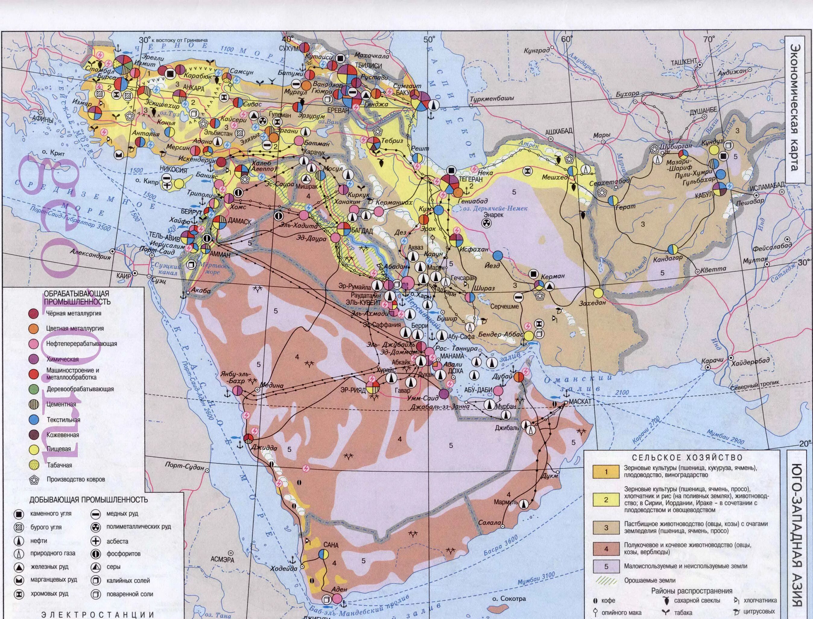 Природные ресурсы стран юго западной азии. Экономическая карта Юго-Западной Азии. Юго-Восточная Азия экономическая карта. Карта полезных ископаемых Юго-Западной Азии. Полезные ископаемые Юго Западной Азии на карте.