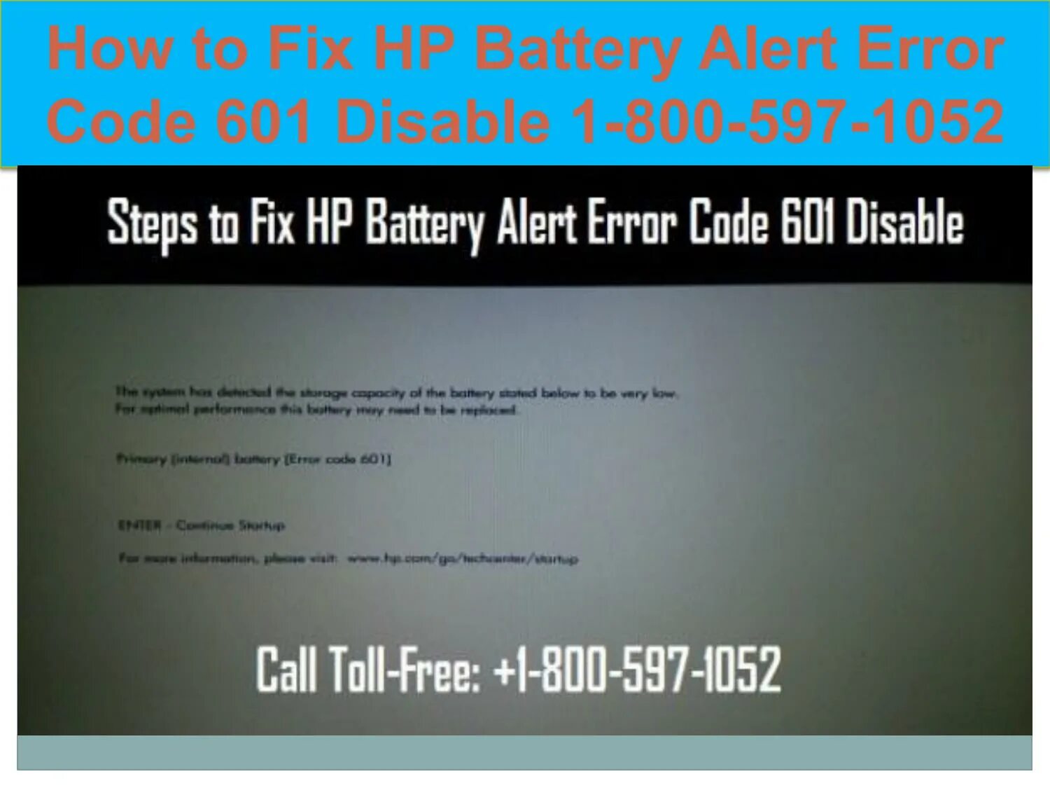 Battery error. Primary(Internal) Battery(601). Error code 601.