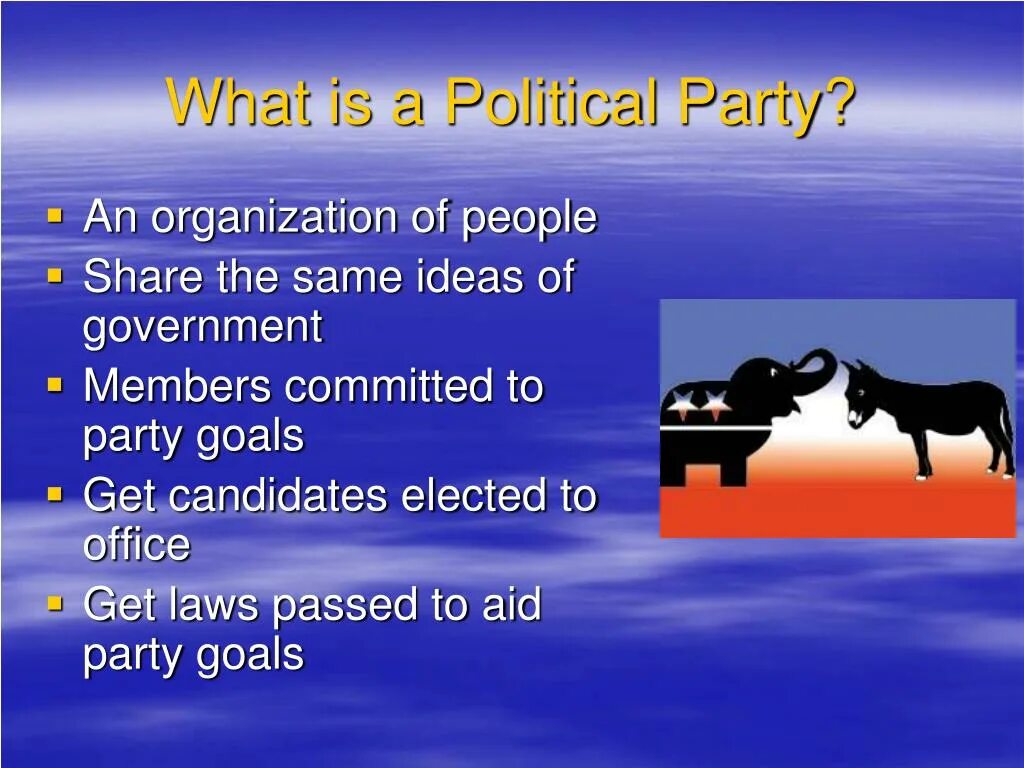 Political parties. Political party is. main functions of political parties. political parties in the usa presentation.