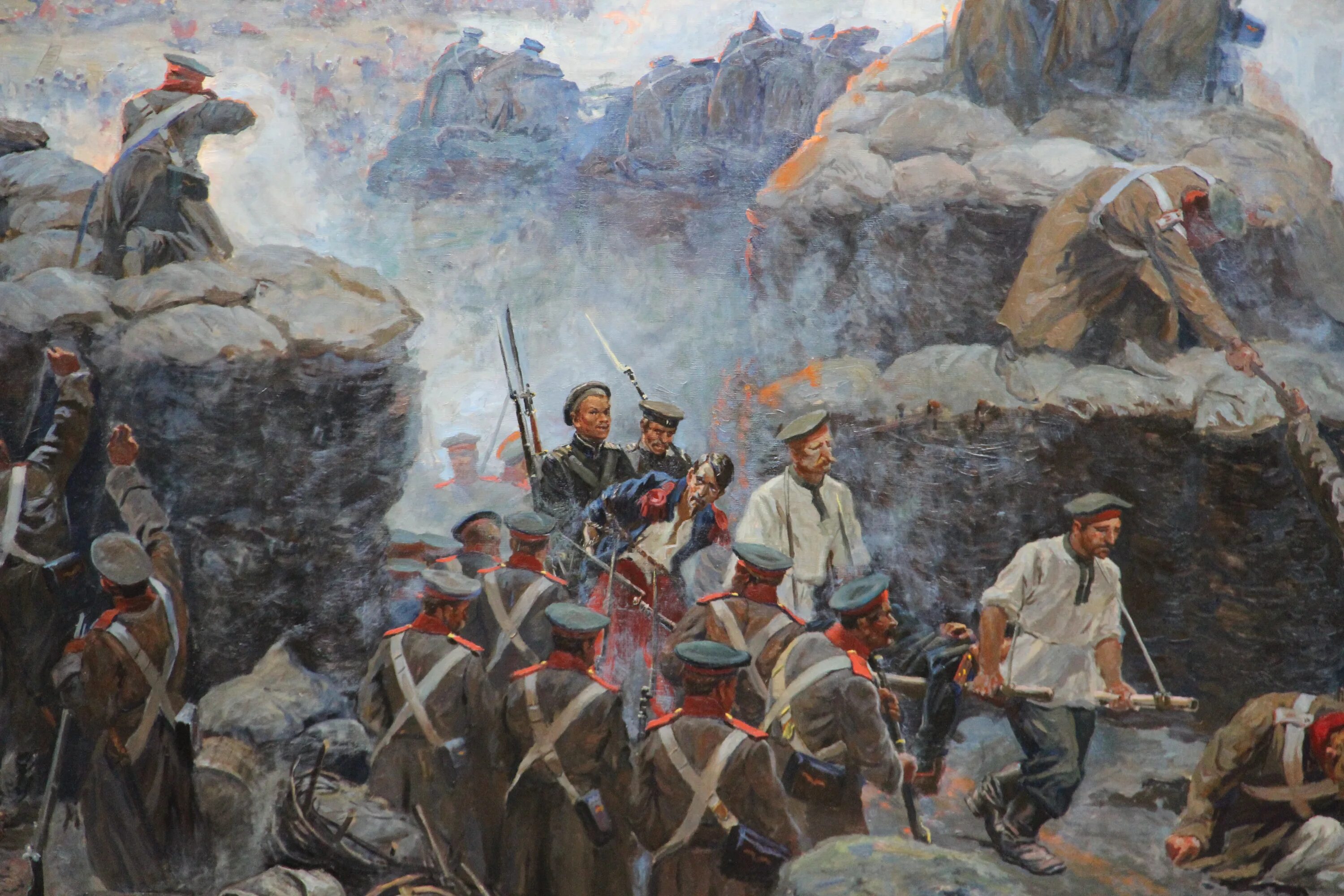 Инкерманское сражение 1854. Ф а рубо оборона севастополя. Ф а рубо оборона севастополя. Оборона севастополя 1854-1855 панорама рубо. 4 бастион севастополь 1854.