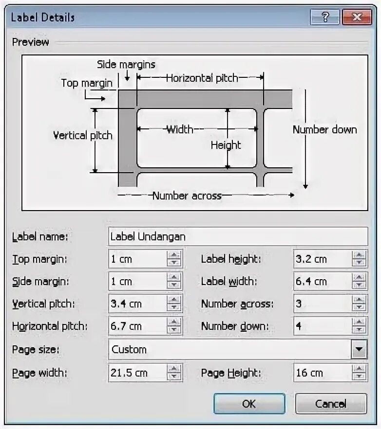 Label height