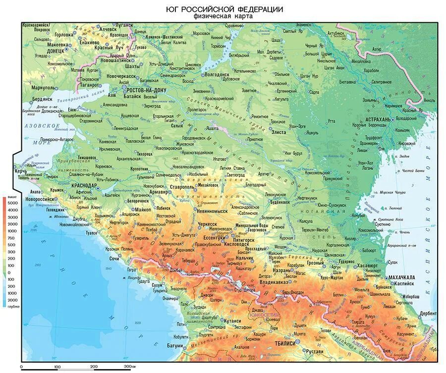 Физическая карта европейского Юга России. Физическая карта Юга России. Физическая карта Юг России Кавказ. Географическая карта Юга России с городами. Кавказ на карте евразии