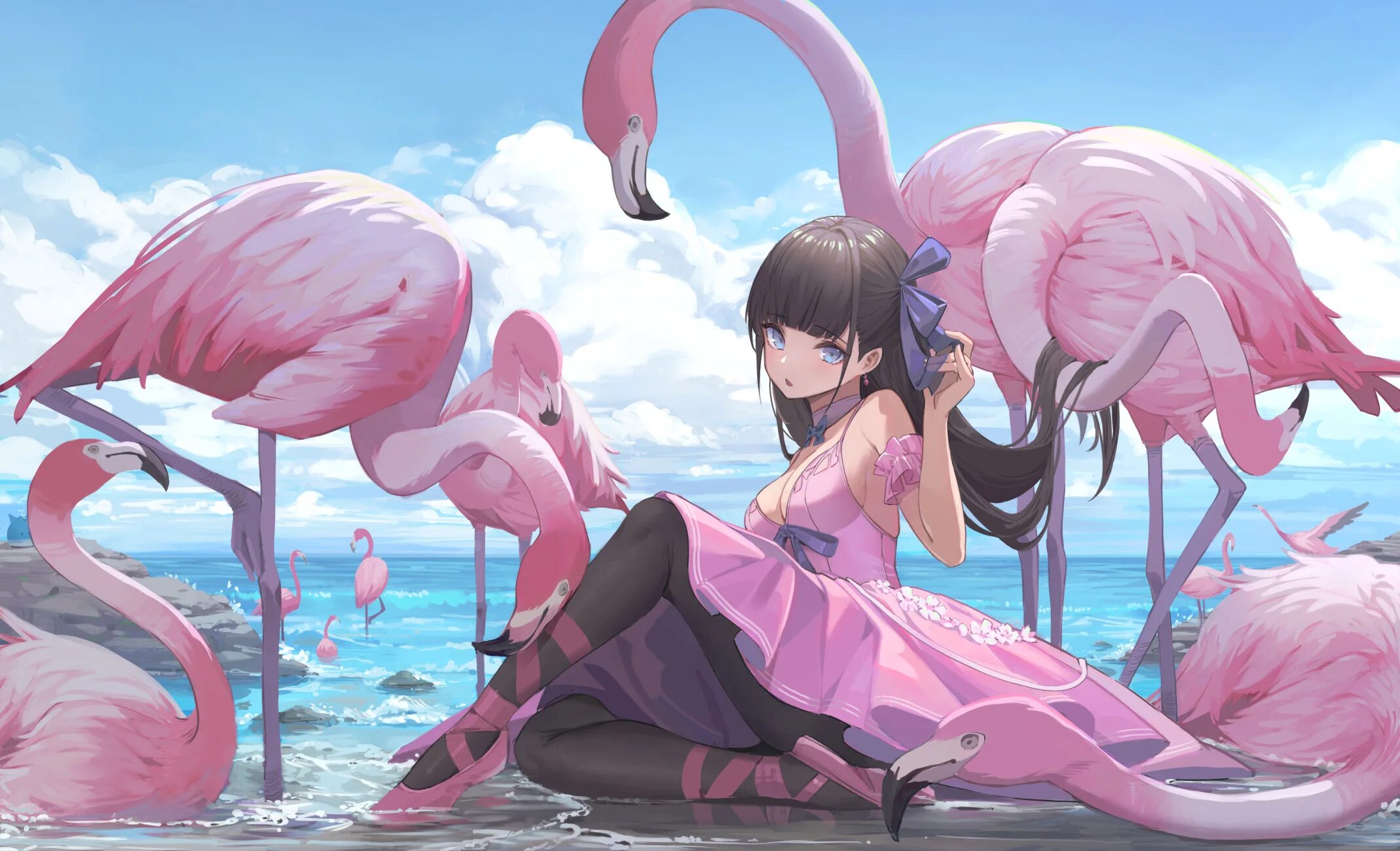 Девочка фламинго. Аниме flamingo. донга фламинго аниме. аниме девочка фламинго. розовый фламинго аниме.