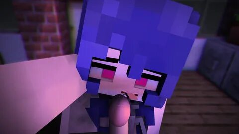 minecraft, mine-imator, tagme, blue eyes, blue hair, completely nude female...