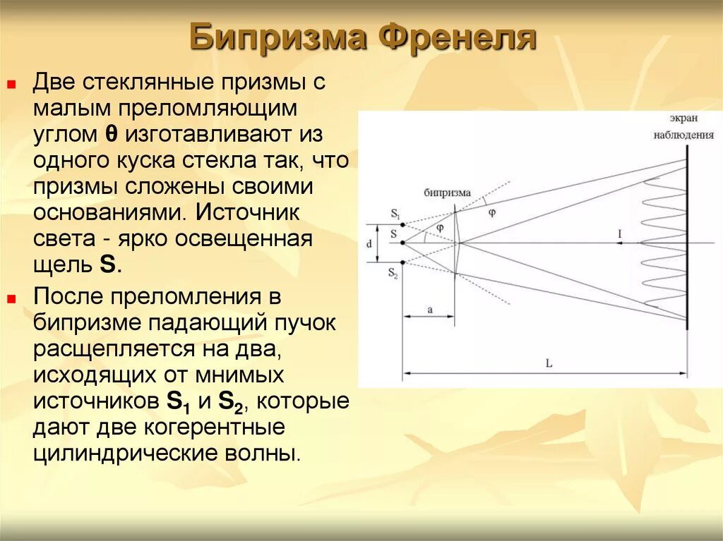 Ход лучей в опыте с бипризмой Френеля. Бипризма Френеля ход лучей. Нарисуйте ход лучей в бипризме Френеля.. Ход лучей в бипризме Френеля кратко. Действительный источник света