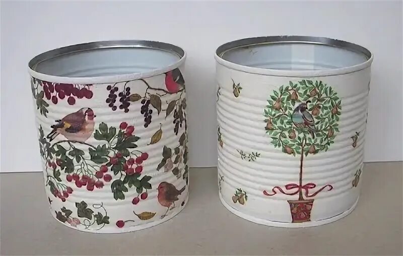 Жестяные банки переработка. Декупаж жестяных банок. декупаж жестяной банки.