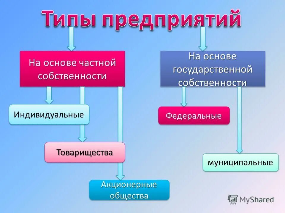 Назовите тип предприятия