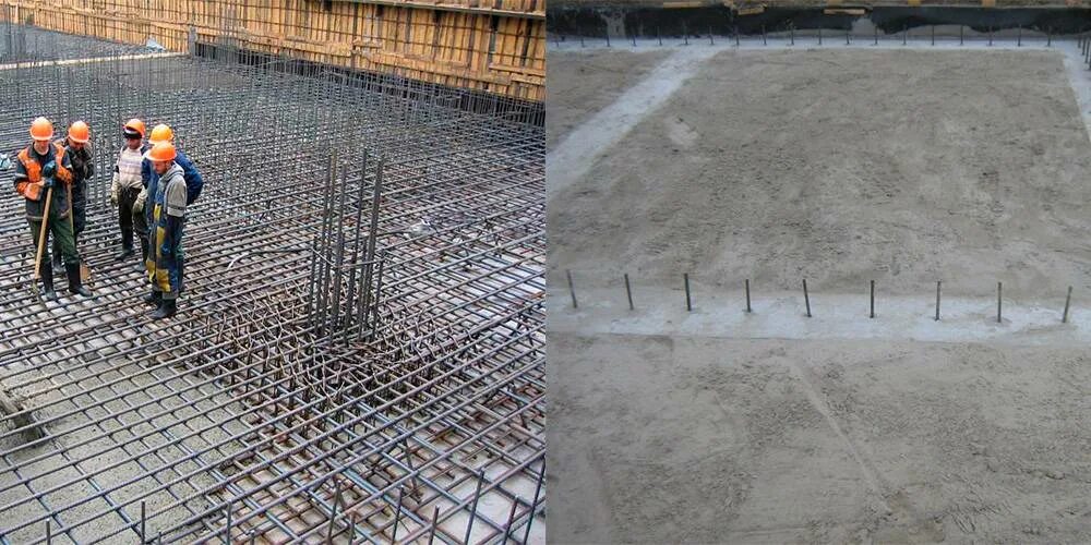 Заливка бетона с армированием цена за куб. Бетонирование монолитной железобетонной фундаментной плиты. Армированный бетон в15. Бетонирование плиты перекрытия. Арматура в бетоне.