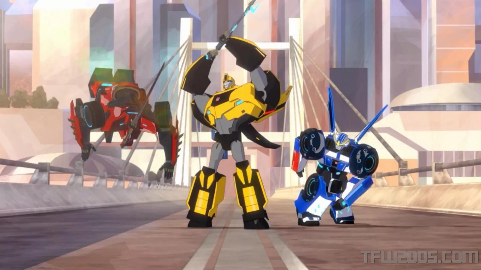 Команда первых роботы. Бамблби Стронгарм Сайдсвайп. Transformers Robots in Disguise 2015 Bumblebee.