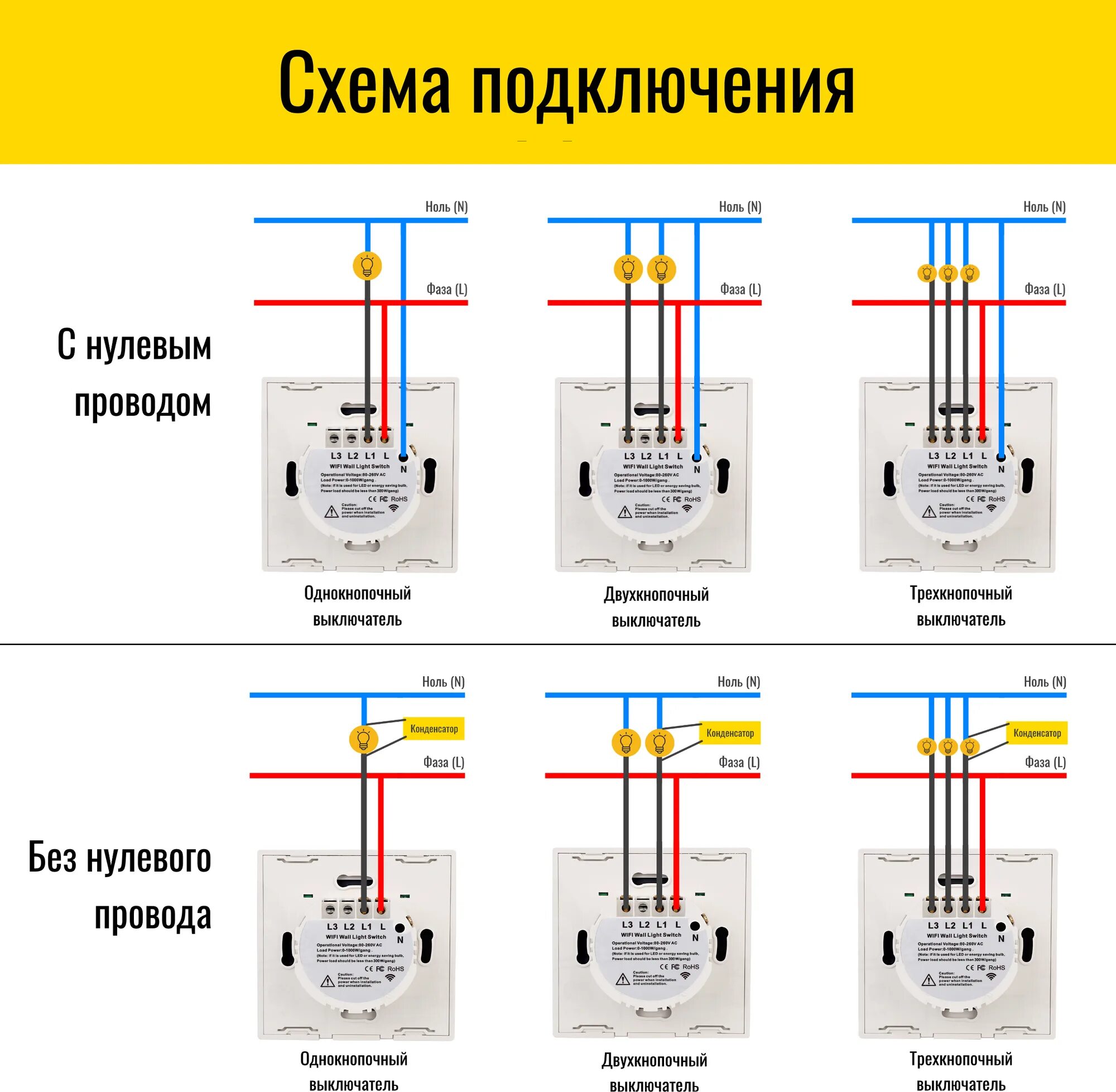 Схема подключения умного выключателя без нуля Как подключить умное реле к выключателю