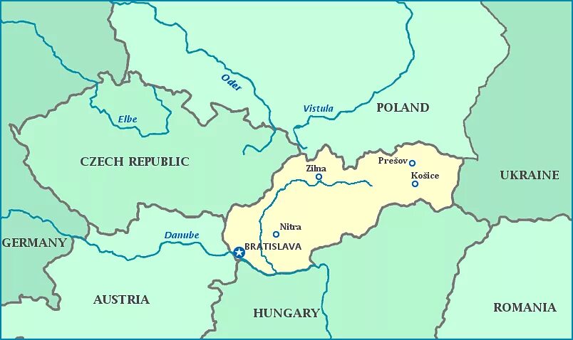 Реки Словакии на карте. Словакия с картой!. Польша и Словакия на карте. Чехия и Словакия на карте.