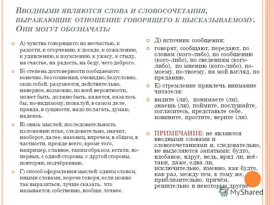 Как вы понимаете слова и словосочетание туп. Вводные слова и словосочетания. Водные слова и словосочетания. Вводные слова и вводные словосочетания. Вводные словосочетания примеры.