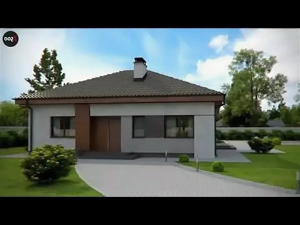 Z141 Проект компактного и функционального одноэтажного дома с фронтальным распол