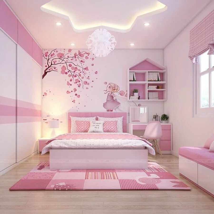 Комната в розовых тонах. Интерьер комнаты для девочки. Комната для девочки в розовых тонах. Спальня для девочки в розовых тонах. Комната для девочки розового цвета.