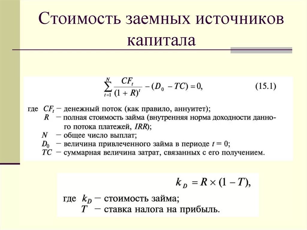 Величина заемных средств