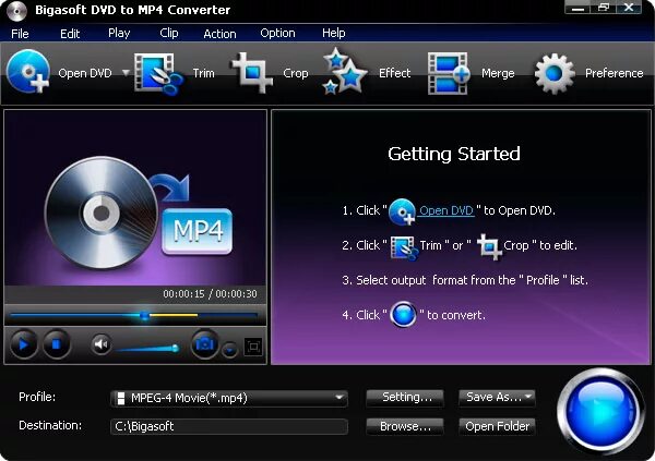 Bigasoft DVD to mp4 Converter. Конвертация DVD В mp4. VOB to mp4. VOB проигрыватель. Мув в мп4