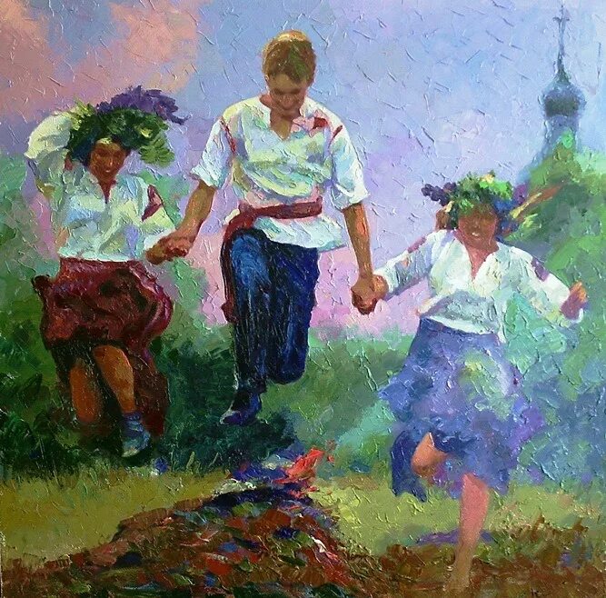 Картины художника ивана. Михаил Полетаев Иван Купала. Иван Купала живопись. День Ивана Купала живопись. Иван Купала 19 век.