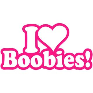 I Love Heart Boobies Vinyl Decal Car Truck Window Bumper Sticker Select Col...