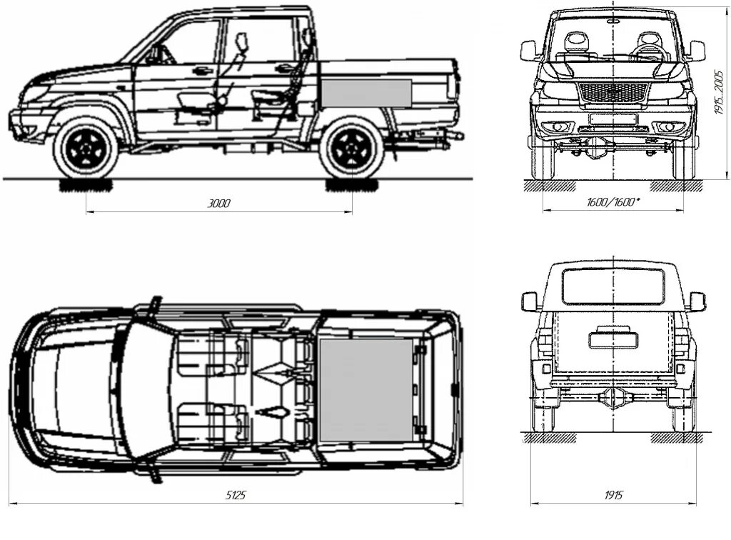 УАЗ-23632 UAZ Pickup габариты. УАЗ Pickup 23632 габариты. УАЗ пикап габариты кузова. УАЗ Патриот пикап габариты кузова.