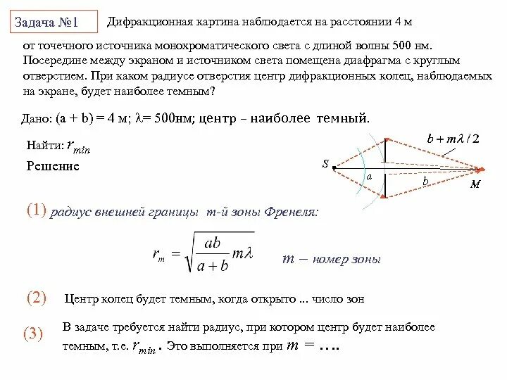 Точечный источник монохроматического света с длиной волны. Длина волны источника монохроматического света. Между точечными источником света и экраном. Дифракционная картина источника монохроматического света. Расстояние от источника света до зеркала