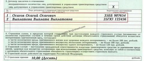 Страхователь допущен к управлению