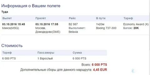 Белавиа габариты