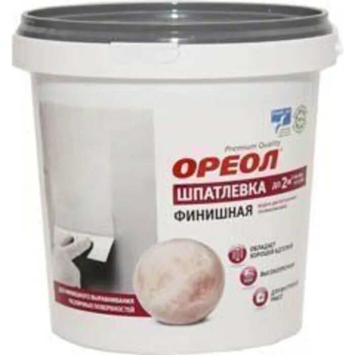 Ореол 1. Ореол шпатлевка латексная финишная. шпатлевка &quot;ореол&quot; для влажных помещений, полиакриловая 4 кг.. шпатлевка ореол интерьерная латексная. шпаклевка готовая 1,5кг, шпакрил.