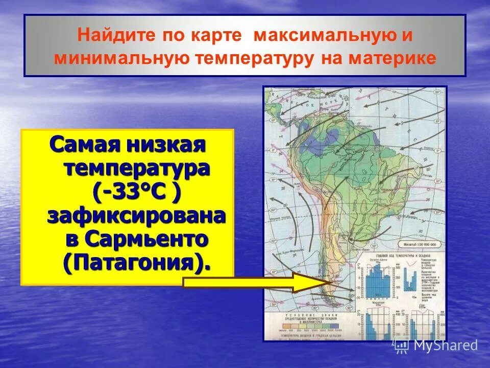 Таблица климата южной америки 7 класс география. Климат Южной Америки. Южная Америка самый влажный материк. Самая низкая температура на материках. Климат Южной Америки 7 класс презентация.