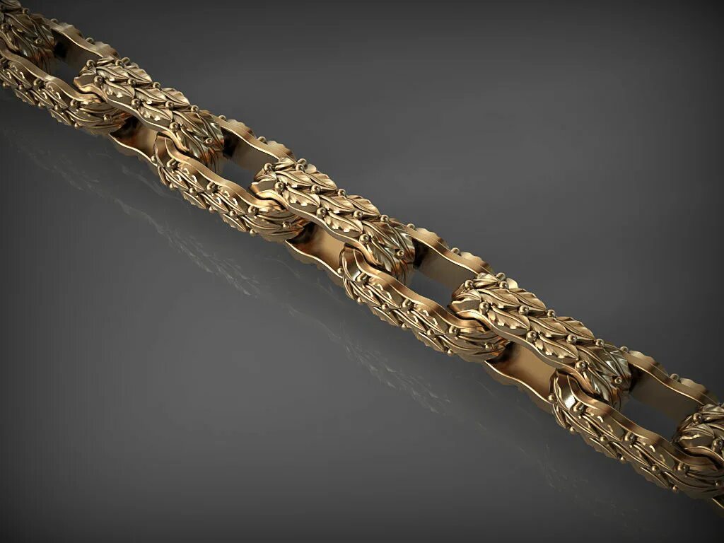 Эксклюзивные золотые цепи. Цепь baraka stl. Цепь полукругом. 45-344. Моделирование цепи.