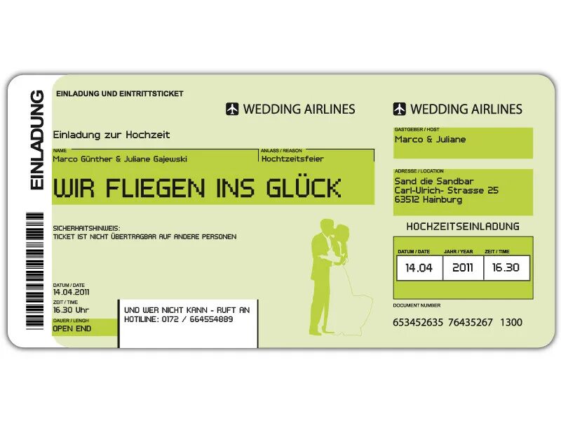 Wir fliegen. Einladung. flugticket. einladungskarten. fliegen fliege nach немецкая скороговорка.