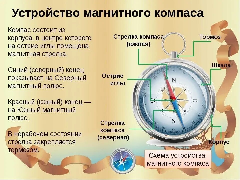 Каково устройство компаса