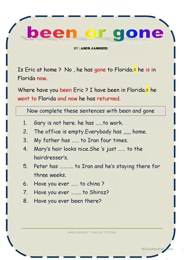 Present perfect been or gone правило. Been gone правило present perfect. Has gone has been правило. Gone and been present perfect упражнения.